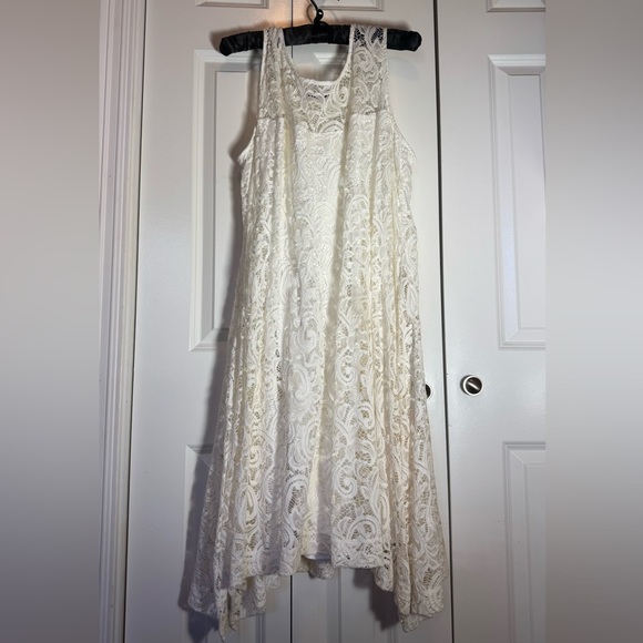 Lane Bryant Dresses & Skirts - Lane Bryant Cream Lace Knee-Length Dress 22/24 (3X) Easter Dress or Formal Dress